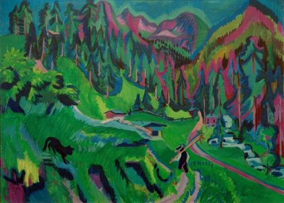 Landschap Sertigtal door Ernst Ludwig Kirchner